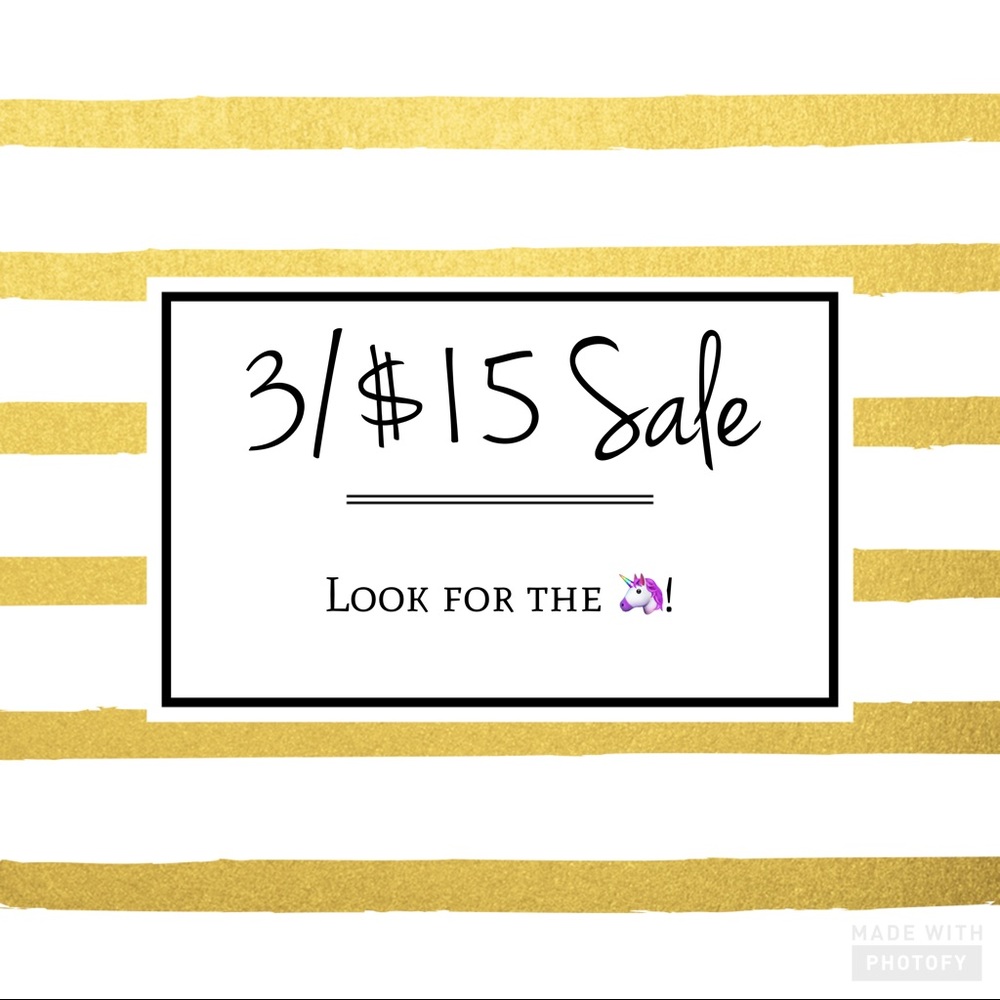 3/$15 Sale
